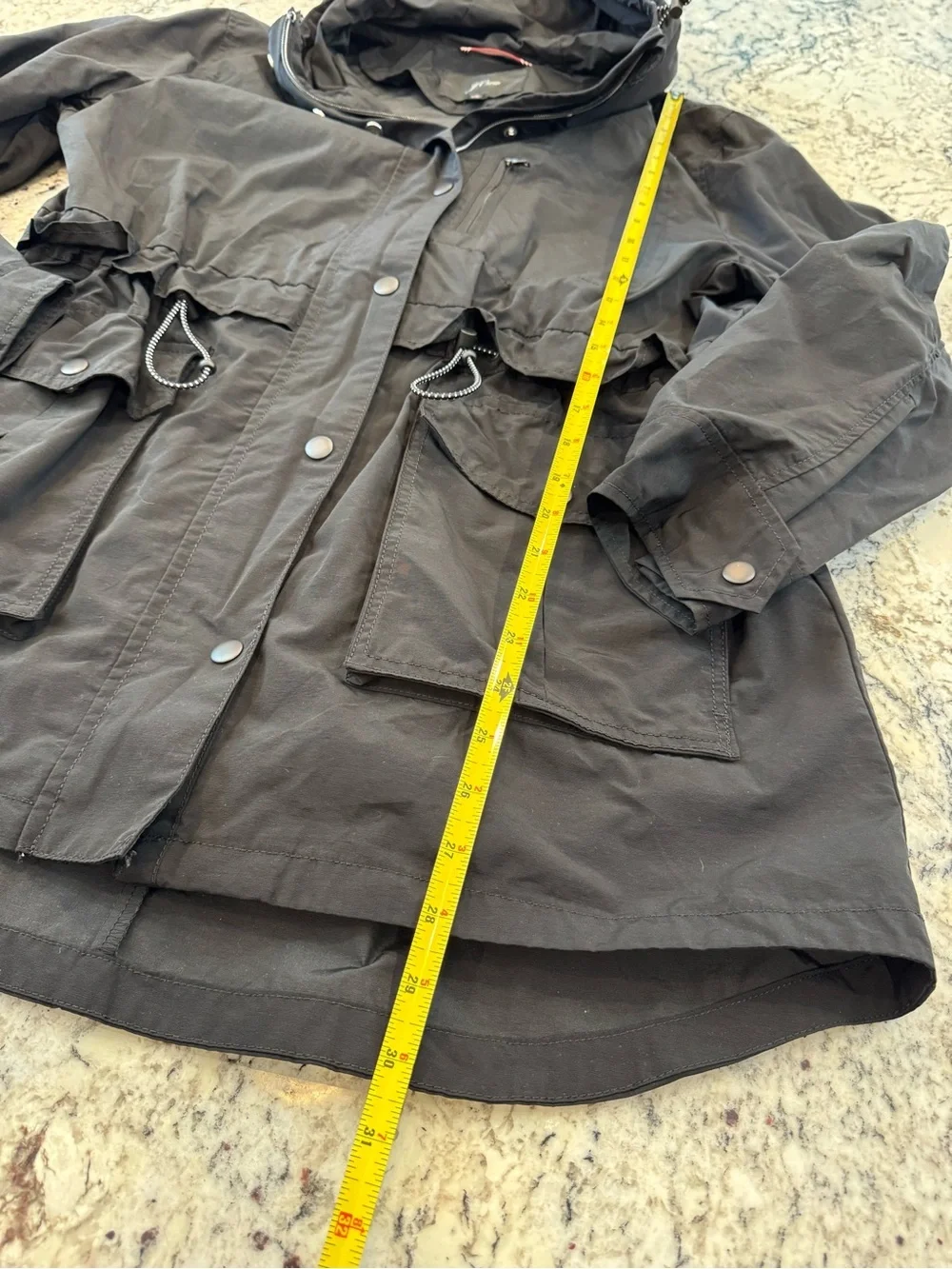J.Crew Black Utility Jacket Hooded Anorak Lightweight Medium